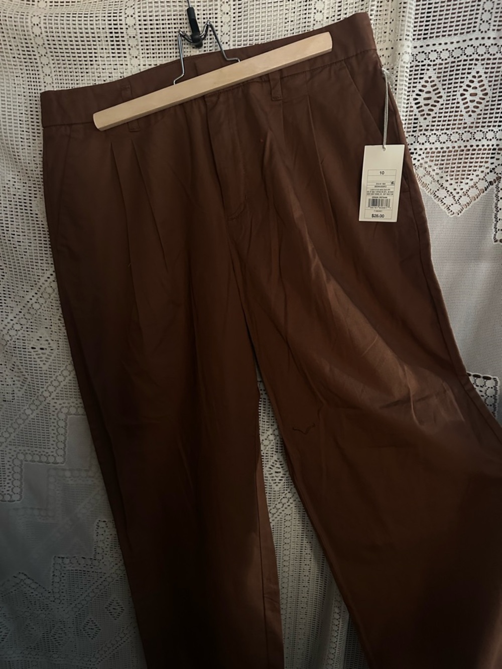 a new day Brown Pleated Chinos